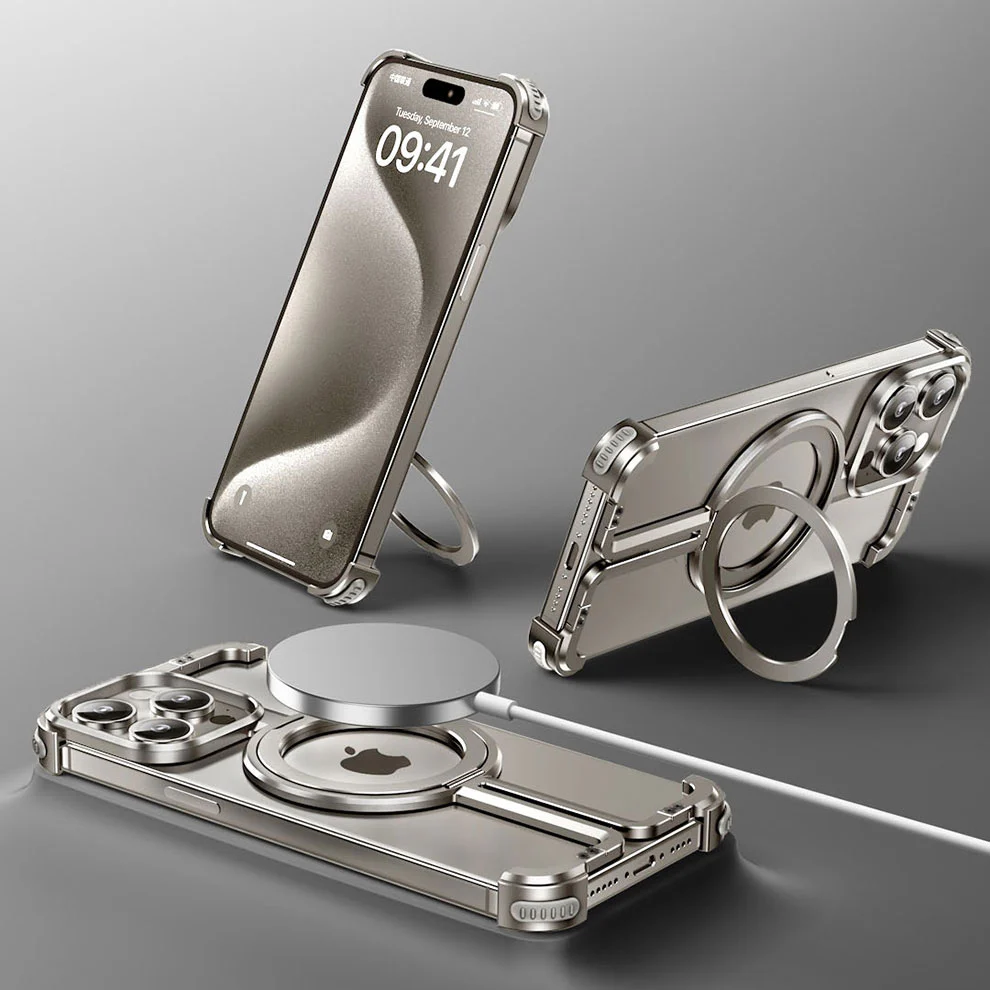 ZEERA Aluminum Alloy MagSafe Kickstand Cooling Case for iPhone & Samsung - Image 7