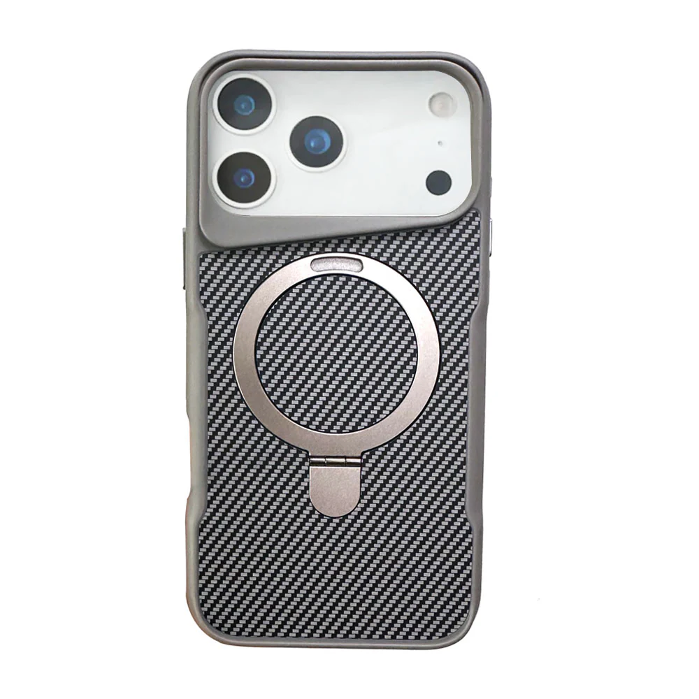 ZEERA MagDefender Pro: MagSafe Kickstand Case with Carbon Fiber Texture for iPhone 17 Air, iPhone 17 Pro Max - Image 3