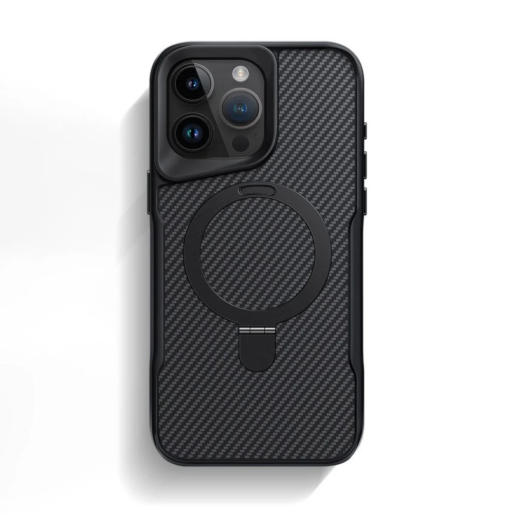 ZEERA MagDefender Pro: MagSafe Kickstand Case with Carbon Fiber Texture for iPhone 17 Air, iPhone 17 Pro Max - Image 4