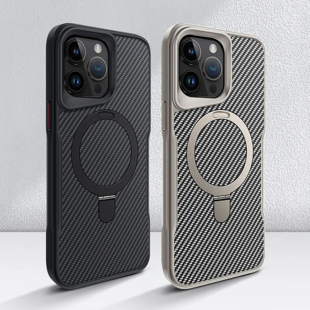 ZEERA MagDefender Pro: MagSafe Kickstand Case with Carbon Fiber Texture for iPhone 17 Air, iPhone 17 Pro Max - Image 5