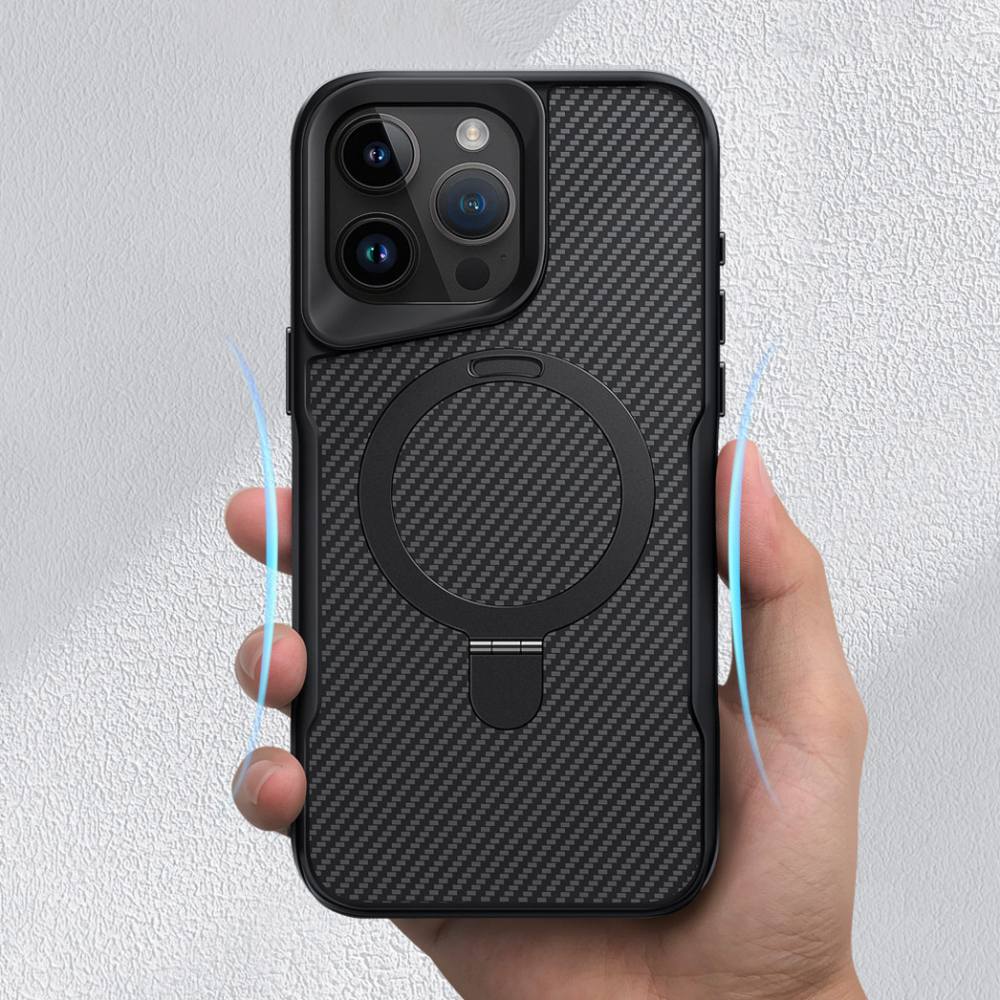ZEERA MagDefender Pro: MagSafe Kickstand Case with Carbon Fiber Texture for iPhone 17 Air, iPhone 17 Pro Max - Image 6